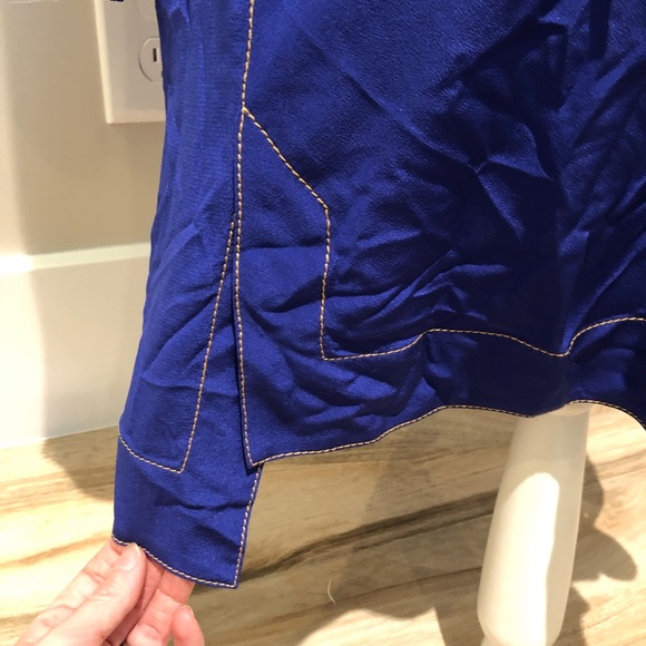 RAG & BONE Shields Long Sleeve Mini Dress in Electric Blue Size Medium - Picture 6 of 13